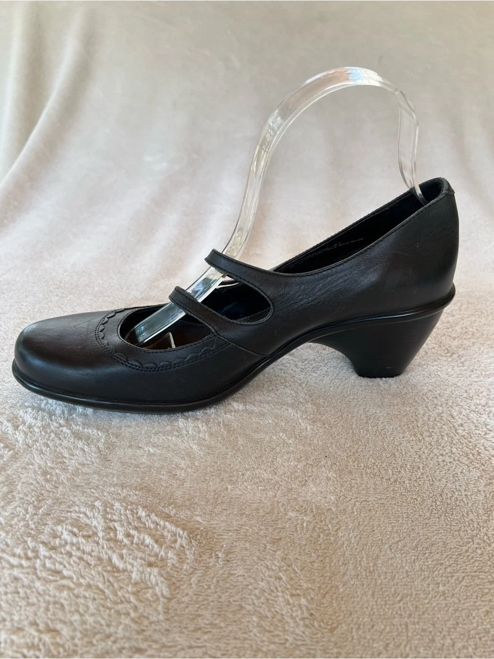 Dansko Babette Josie Black Leather Mary Jane Heels SZ 10.5 Double Strap Comfort